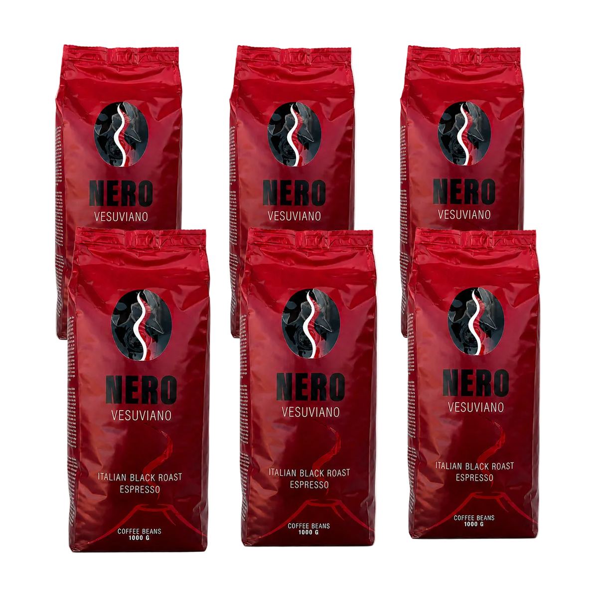 Bundle Nero Vesuviano caffè in grani 6 kg, sei confezioni da 1 kg