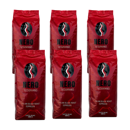 Bundle Nero Vesuviano caffè in grani 6 kg, sei confezioni da 1 kg